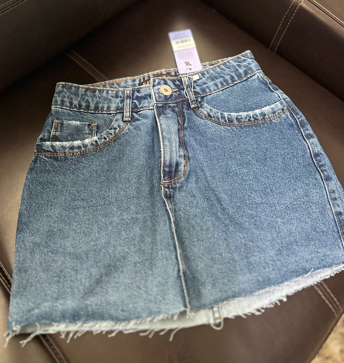 Saia Jeans com corte a Laser